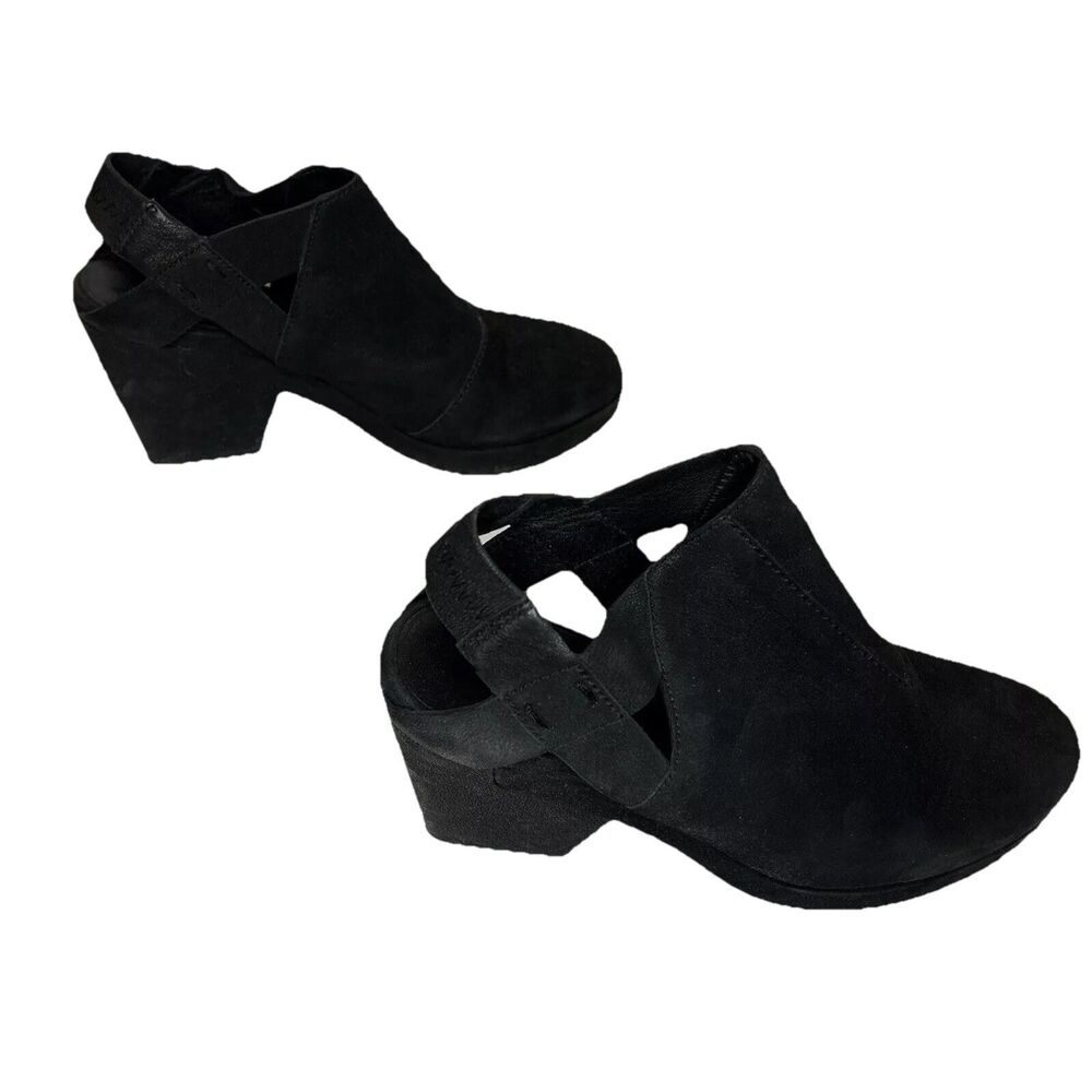 Eileen Fisher Mule Booties Chance Grip Leather Slingback Heel Staple - Size 8.5